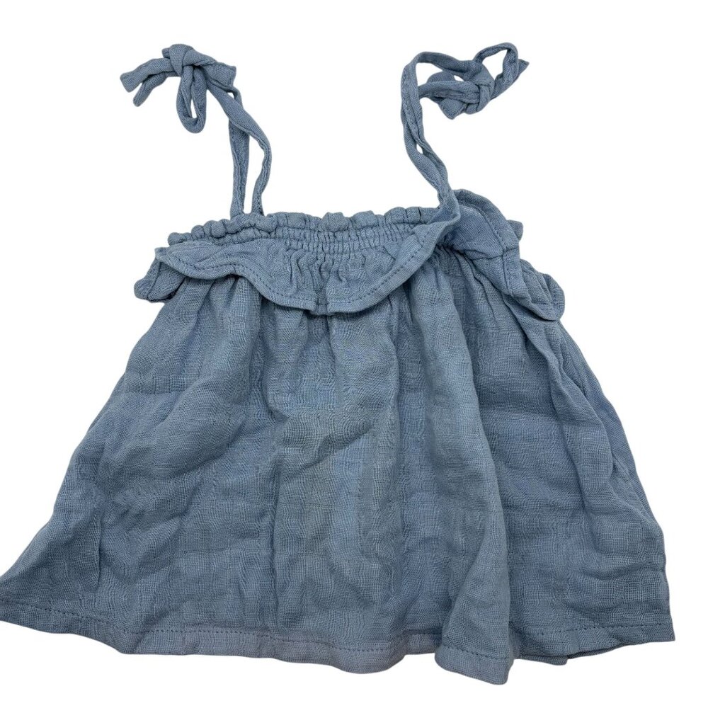 Angel Dear Organic Baby Girl Tank Top Blue 12-18 Months NWT